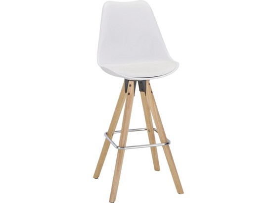 Barová Židle Durham - bílá/hnědá, Moderní, kov/dřevo (48,5/111,5/55cm) Barová Židle Durham - bílá/hnědá, Moderní, kov/dřevo (48,5/111,5/55cm)