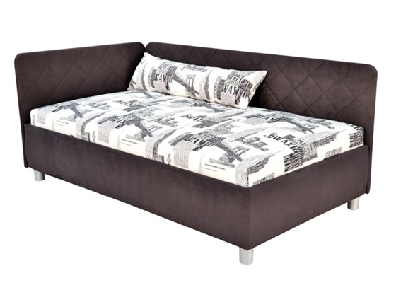 Čalouněná Postel Sorbona - bílá/šedá, Konvenční, textil (110/200cm) Čalouněná Postel Sorbona - bílá/šedá, Konvenční, textil (110/200cm)