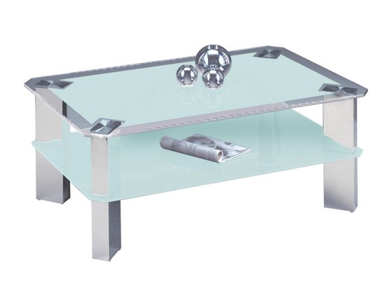 Couchtisch Astana in Weiß mit Tischplatte aus Glas - Edelstahlfarben/Weiß, MODERN, Glas/Metall (110/44/70cm) Couchtisch Astana in Weiß mit Tischplatte aus Glas - Edelstahlfarben/Weiß, MODERN, Glas/Metall (110/44/70cm)