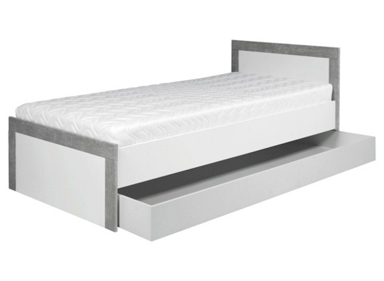 Futonová Postel Derby - bílá/šedá, Moderní (204/78,5/96,5cm) Futonová Postel Derby - bílá/šedá, Moderní (204/78,5/96,5cm)
