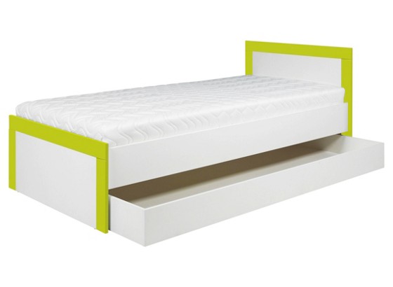 Futonová Postel Derby - bílá/zelená, Moderní, dřevěný materiál (204/78,5/96cm) Futonová Postel Derby - bílá/zelená, Moderní, dřevěný materiál (204/78,5/96cm)