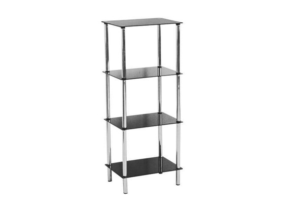 Glasregal Glare - Chromfarben/Schwarz, MODERN, Glas/Metall (40/99/30cm) Glasregal Glare - Chromfarben/Schwarz, MODERN, Glas/Metall (40/99/30cm)