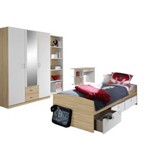 Jugendzimmer Point Alpinweiss/ Sonoma Eiche - Weiß/Sonoma Eiche, MODERN, Holzwerkstoff Jugendzimmer Point Alpinweiss/ Sonoma Eiche - Weiß/Sonoma Eiche, MODERN, Holzwerkstoff