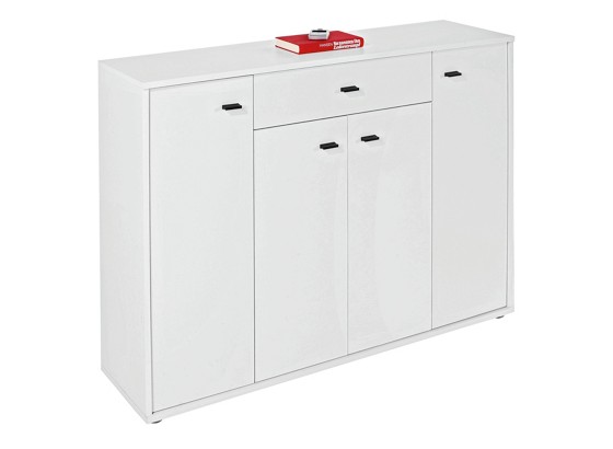 Komoda Boni - bílá, Moderní, dřevěný materiál (116/84/30cm) Komoda Boni - bílá, Moderní, dřevěný materiál (116/84/30cm)