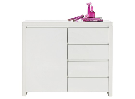 Komoda Lario - bílá, Moderní, dřevěný materiál (112,4/96,4/40cm) Komoda Lario - bílá, Moderní, dřevěný materiál (112,4/96,4/40cm)