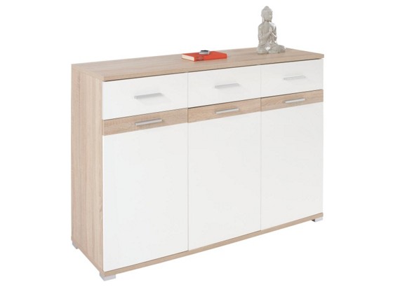 Komoda Linear - bijela/boje hrasta, Moderno, drvni materijal (135/95/45cm) Komoda Linear - bijela/boje hrasta, Moderno, drvni materijal (135/95/45cm)