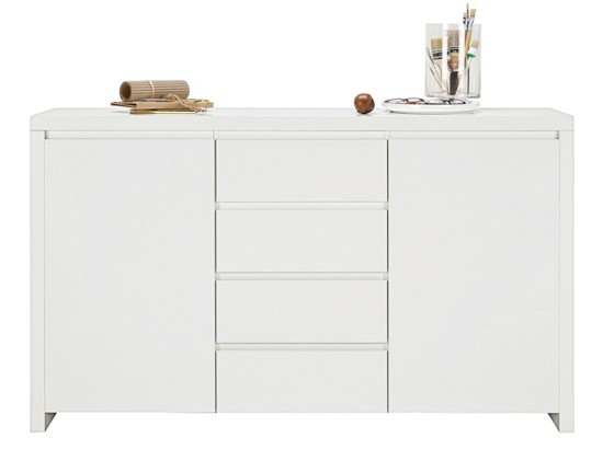 Komoda Sideboard Lario - bílá, Moderní, dřevěný materiál (164/96,4/40cm) Komoda Sideboard Lario - bílá, Moderní, dřevěný materiál (164/96,4/40cm)