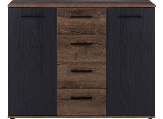 Komoda Sideboard Tokio - barvy dubu/černá, Moderní, kov/dřevěný materiál (104,6/82,8/34,9cm) Komoda Sideboard Tokio - barvy dubu/černá, Moderní, kov/dřevěný materiál (104,6/82,8/34,9cm)