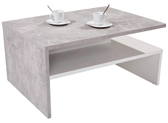 Konferenční Stolek Laura - bílá/šedá, Moderní, dřevěný materiál (90/42/60cm) Konferenční Stolek Laura - bílá/šedá, Moderní, dřevěný materiál (90/42/60cm)