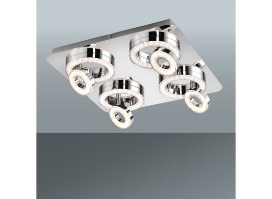 Led Stropná Lampa Tim - farby niklu, Moderný, kov (40/40/13cm) Led Stropná Lampa Tim - farby niklu, Moderný, kov (40/40/13cm)