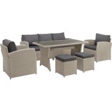Loungegarnitur Palma - Dunkelgrau/Grau, MODERN, Glas/Kunststoff - LUCA BESSONI Loungegarnitur Palma - Dunkelgrau/Grau, MODERN, Glas/Kunststoff - LUCA BESSONI