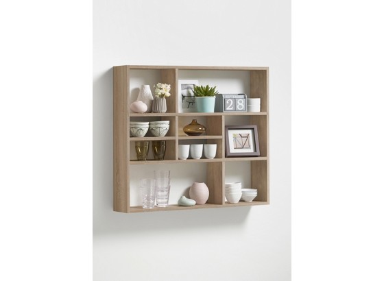 Nástěnný Regál Mika - barvy dubu, Moderní, dřevěný materiál (90/78,5/16cm) Nástěnný Regál Mika - barvy dubu, Moderní, dřevěný materiál (90/78,5/16cm)