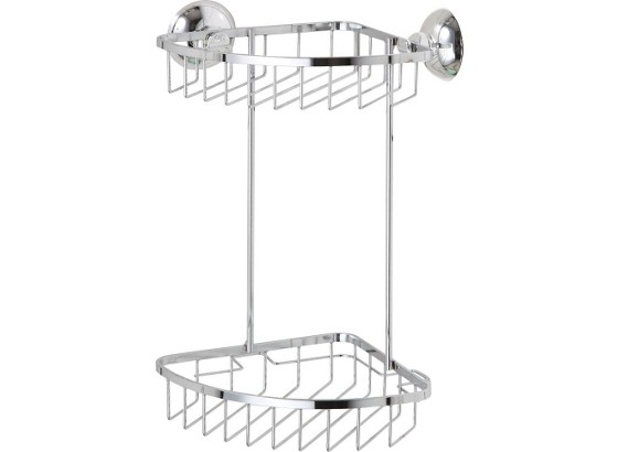 Regál Do Sprchovacieho Kúta Angiolina - farby chrómu, Moderný, kov (17,50/30/17,50cm) Regál Do Sprchovacieho Kúta Angiolina - farby chrómu, Moderný, kov (17,50/30/17,50cm)