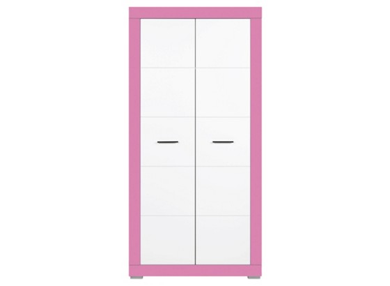 Skříň Derby - bílá/růžová, Moderní, dřevěný materiál (96/196/56cm) Skříň Derby - bílá/růžová, Moderní, dřevěný materiál (96/196/56cm)