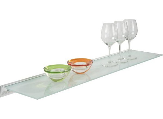 STAKLENA POLICA STAKLENA POLICA - bijela/boje aluminija, Moderno, staklo/metal (80/20/4,8cm) - HOMEZONE STAKLENA POLICA STAKLENA POLICA - bijela/boje aluminija, Moderno, staklo/metal (80/20/4,8cm) - HOMEZONE
