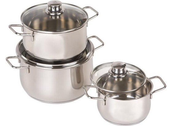 WMF Kochtopfset Diadem, 6-teilig - Chromfarben, KONVENTIONELL, Glas/Metall - WMF WMF Kochtopfset Diadem, 6-teilig - Chromfarben, KONVENTIONELL, Glas/Metall - WMF