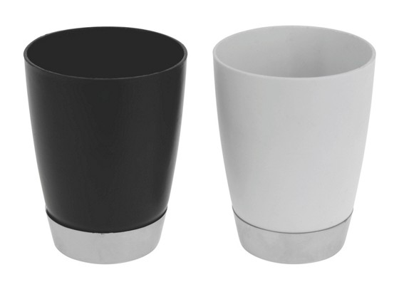 Zahnputzbecher Bianca - Schwarz/Weiß, KONVENTIONELL, Kunststoff/Metall (5,4/7,7/10,4cm) Zahnputzbecher Bianca - Schwarz/Weiß, KONVENTIONELL, Kunststoff/Metall (5,4/7,7/10,4cm)