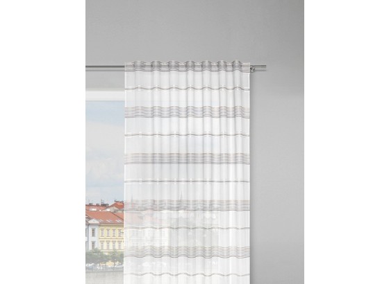 Záves Louis - hnedá/biela, Konvenčný, textil (140/245cm) - MÖMAX modern living Záves Louis - hnedá/biela, Konvenčný, textil (140/245cm) - MÖMAX modern living