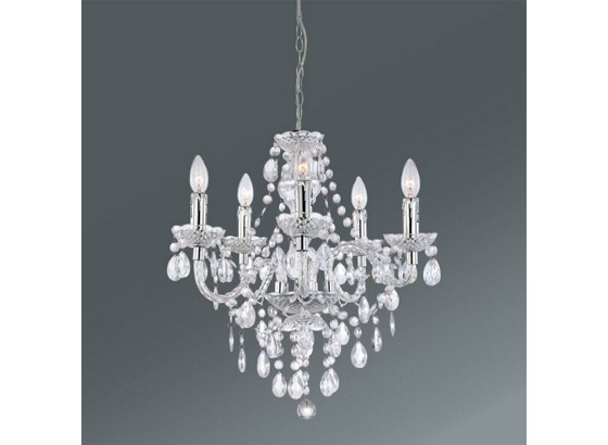 Závesná Lampa Isabella - farby chrómu/číre, Romantický / Vidiecky, umelá hmota/kov (149cm) - MÖMAX modern living Závesná Lampa Isabella - farby chrómu/číre, Romantický / Vidiecky, umelá hmota/kov (149cm) - MÖMAX modern living