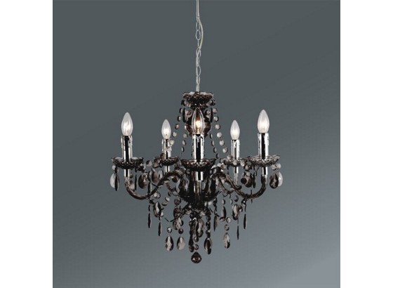 Závesná Lampa Isabella - sivohnedá/farby chrómu, Romantický / Vidiecky, umelá hmota/kov (149cm) - MÖMAX modern living Závesná Lampa Isabella - sivohnedá/farby chrómu, Romantický / Vidiecky, umelá hmota/kov (149cm) - MÖMAX modern living