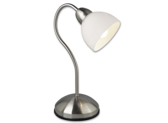 Asztali Lámpa Klara - fehér, konvencionális, üveg/fém (31cm) Asztali Lámpa Klara - fehér, konvencionális, üveg/fém (31cm)