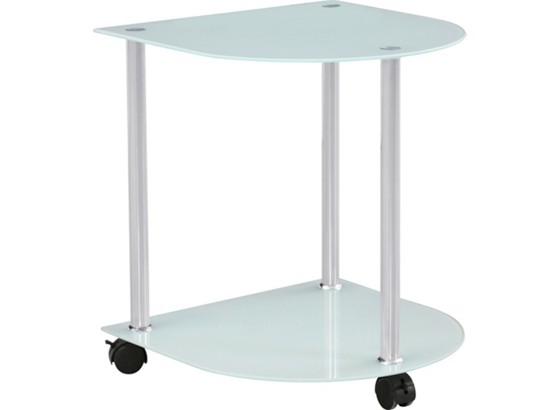 Beistelltisch Klaus - Edelstahlfarben/Weiß, MODERN, Glas/Metall (40/45/40cm) Beistelltisch Klaus - Edelstahlfarben/Weiß, MODERN, Glas/Metall (40/45/40cm)