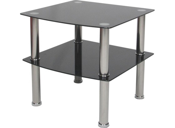 Beistelltisch Peter - Schwarz, MODERN, Glas/Metall (45/43/45cm) Beistelltisch Peter - Schwarz, MODERN, Glas/Metall (45/43/45cm)