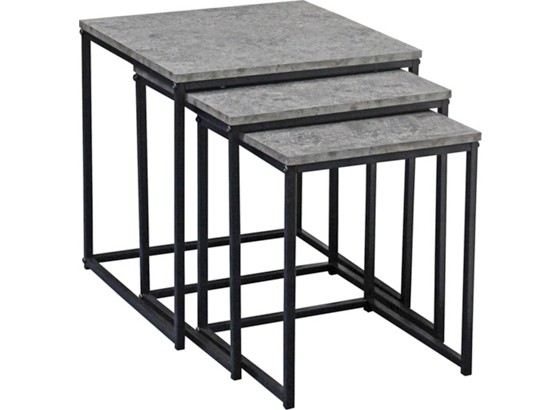 Beistelltischset Rock - Schwarz/Grau, MODERN, Holzwerkstoff/Papier (40/35/30/42/39/36/40/35/30cm) - LUCA BESSONI Beistelltischset Rock - Schwarz/Grau, MODERN, Holzwerkstoff/Papier (40/35/30/42/39/36/40/35/30cm) - LUCA BESSONI