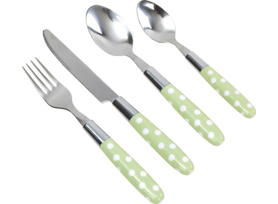 Besteckset Jannis - Edelstahlfarben/Grün, Kunststoff/Metall - JAMES WOOD Besteckset Jannis - Edelstahlfarben/Grün, Kunststoff/Metall - JAMES WOOD