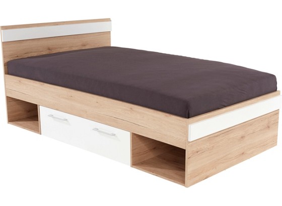 Bett Box 120 - Eichefarben/Weiß, MODERN, Holzwerkstoff (207/125/86cm) Bett Box 120 - Eichefarben/Weiß, MODERN, Holzwerkstoff (207/125/86cm)