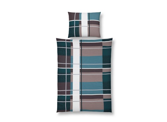 Bettwäsche Firella - Petrol/Grau, MODERN, Textil - LUCA BESSONI Bettwäsche Firella - Petrol/Grau, MODERN, Textil - LUCA BESSONI