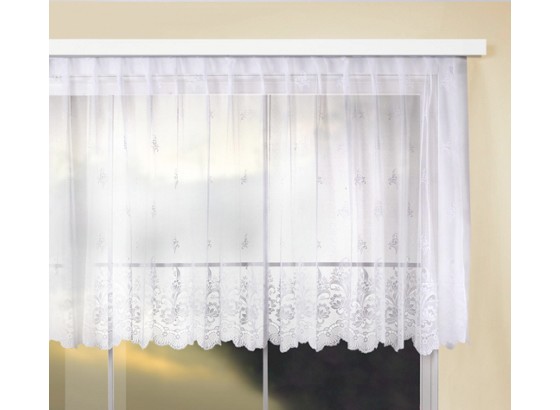 Blumenfensterstore Andrea - Weiß, KONVENTIONELL, Textil (450/175cm) - OMBRA Blumenfensterstore Andrea - Weiß, KONVENTIONELL, Textil (450/175cm) - OMBRA