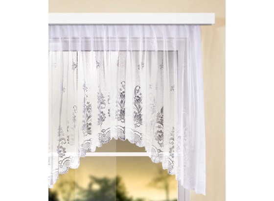 Blumenfensterstore Andrea - Weiß, KONVENTIONELL, Textil (300/145cm) - OMBRA Blumenfensterstore Andrea - Weiß, KONVENTIONELL, Textil (300/145cm) - OMBRA