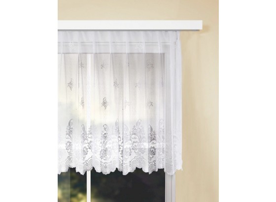 Blumenfensterstore Andrea - Weiß, KONVENTIONELL, Textil (450/145cm) - OMBRA Blumenfensterstore Andrea - Weiß, KONVENTIONELL, Textil (450/145cm) - OMBRA