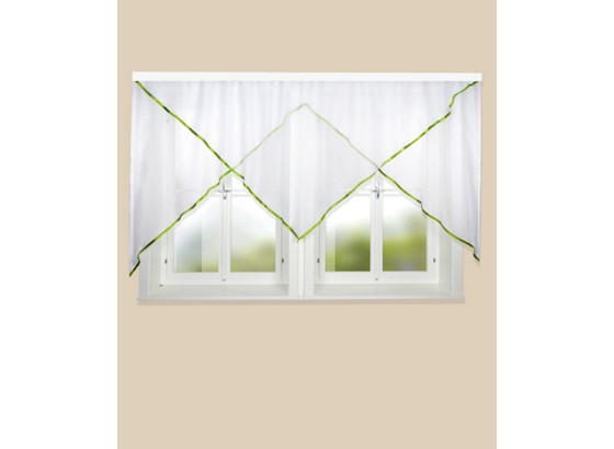 Blumenfensterstore Charlotte - Grün, KONVENTIONELL, Textil (600/145cm) Blumenfensterstore Charlotte - Grün, KONVENTIONELL, Textil (600/145cm)