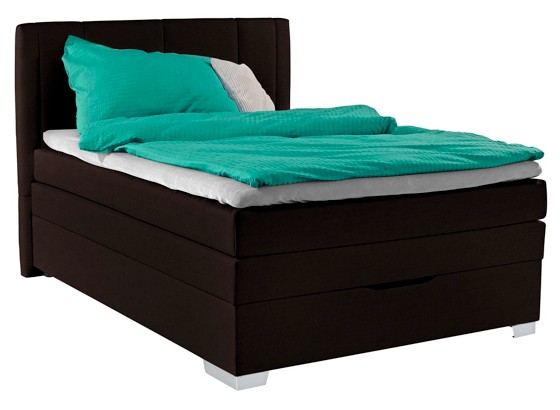 Boxspringbett Madison 140x200 - Chromfarben/Braun, MODERN, Holz/Textil (140/200cm) Boxspringbett Madison 140x200 - Chromfarben/Braun, MODERN, Holz/Textil (140/200cm)