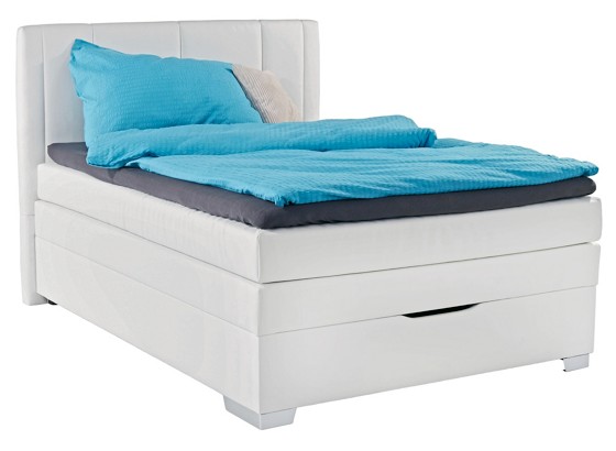 Boxspringbett Madison 140x200 - Chromfarben/Weiß, MODERN, Holz/Textil (140/200cm) Boxspringbett Madison 140x200 - Chromfarben/Weiß, MODERN, Holz/Textil (140/200cm)