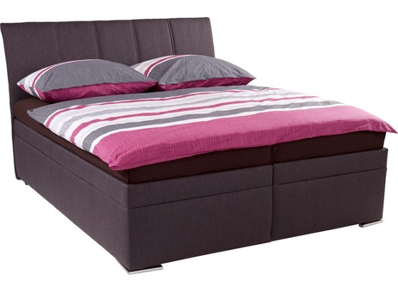 Boxspringbett Perugia - Chromfarben/Grau, KONVENTIONELL, Textil (188/119/225cm) Boxspringbett Perugia - Chromfarben/Grau, KONVENTIONELL, Textil (188/119/225cm)