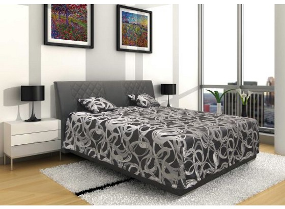 Čalouněná Postel Sima 2 180 - černá, Moderní, textil (180/200cm) Čalouněná Postel Sima 2 180 - černá, Moderní, textil (180/200cm)