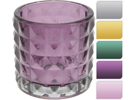 Čaša Za Lučice Ash301510 - roza/siva, Moderno, staklo (7,5/7cm) Čaša Za Lučice Ash301510 - roza/siva, Moderno, staklo (7,5/7cm)