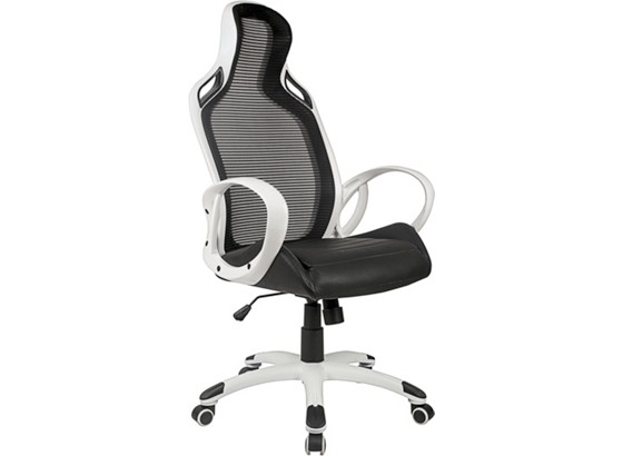 Chefsessel Santiago - Schwarz/Weiß, MODERN, Kunststoff/Textil (64/121-131/69cm) Chefsessel Santiago - Schwarz/Weiß, MODERN, Kunststoff/Textil (64/121-131/69cm)