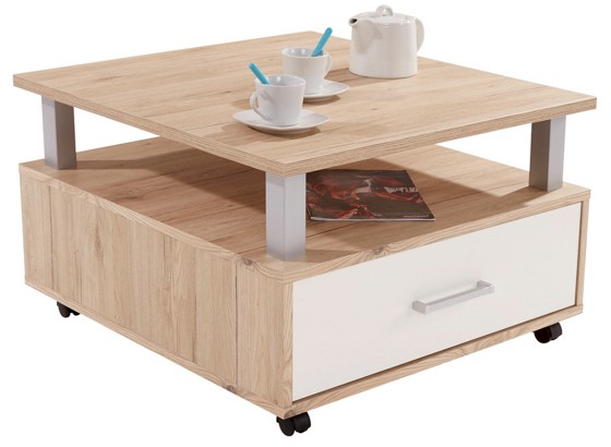 Couchtisch Duo - Eichefarben/Weiß, KONVENTIONELL, Holzwerkstoff (75/45/75cm) Couchtisch Duo - Eichefarben/Weiß, KONVENTIONELL, Holzwerkstoff (75/45/75cm)