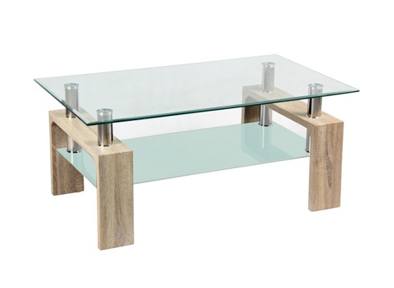 Couchtisch Silvia - Klar/Edelstahlfarben, MODERN, Glas/Holzwerkstoff (100/45/60cm) Couchtisch Silvia - Klar/Edelstahlfarben, MODERN, Glas/Holzwerkstoff (100/45/60cm)