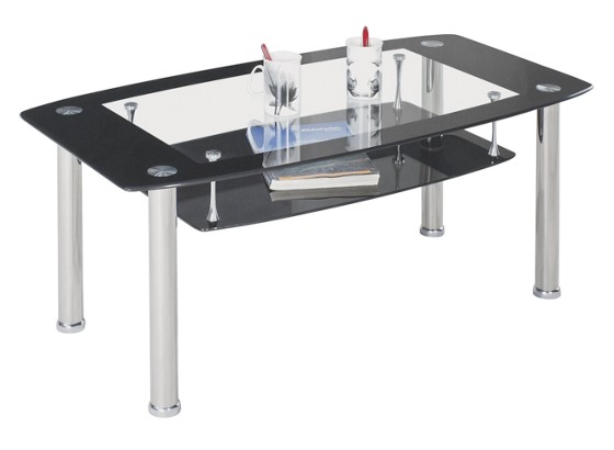 Couchtisch Snapper - Klar/Schwarz, MODERN, Glas/Metall (60/45/110cm) Couchtisch Snapper - Klar/Schwarz, MODERN, Glas/Metall (60/45/110cm)