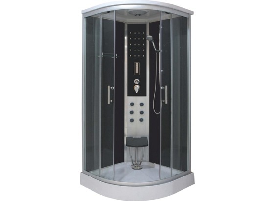 Dampf-duschkabine Relax - Chromfarben/Klar, KONVENTIONELL, Glas/Metall (90/90/215cm) Dampf-duschkabine Relax - Chromfarben/Klar, KONVENTIONELL, Glas/Metall (90/90/215cm)