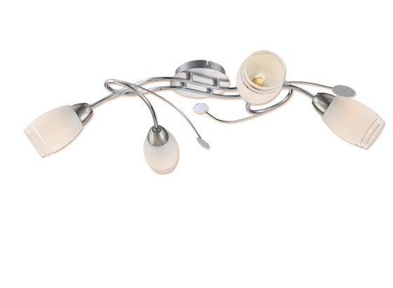 Deckenleuchte Anisa - Nickelfarben, KONVENTIONELL, Glas/Metall (68/39/17cm) - OMBRA Deckenleuchte Anisa - Nickelfarben, KONVENTIONELL, Glas/Metall (68/39/17cm) - OMBRA