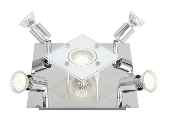 Deckenleuchte Emine - Chromfarben, MODERN, Glas/Metall (25/25/12,7cm) - LUCA BESSONI Deckenleuchte Emine - Chromfarben, MODERN, Glas/Metall (25/25/12,7cm) - LUCA BESSONI