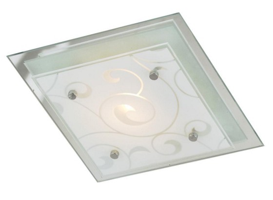 Deckenleuchte Erik - Weiß, KONVENTIONELL, Glas/Metall (33,5/33,5/8cm) - OMBRA Deckenleuchte Erik - Weiß, KONVENTIONELL, Glas/Metall (33,5/33,5/8cm) - OMBRA