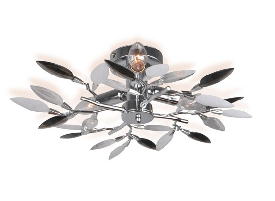 Deckenleuchte Lina - Chromfarben/Klar, KONVENTIONELL, Kunststoff/Metall (45/15cm) - OMBRA Deckenleuchte Lina - Chromfarben/Klar, KONVENTIONELL, Kunststoff/Metall (45/15cm) - OMBRA
