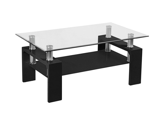 Dohányzóasztal Silvia - fekete/tiszta, modern, üveg/faanyagok (100/45/60cm) Dohányzóasztal Silvia - fekete/tiszta, modern, üveg/faanyagok (100/45/60cm)